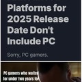 Bruh PC gamers prolly gon wait till 2027