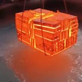 Insanely hot metal ingots being served in water. Water turns boiling in no time.