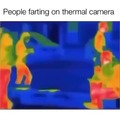 People farting on thermal camera