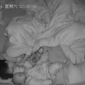 Baby slaps snoring dad