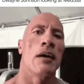 Dwayne Johnson looking at Medusa. The Rock meme