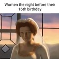 Women the night before their 16th birthday