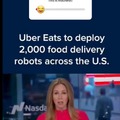 Uber eats to deploy 2000 food delivery robots