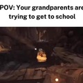 Grandparents in the way to school