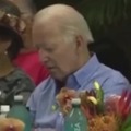 Joe Biden just fell asleep in the middle of his meeting with victims of the Maui fires
