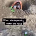 Beach hole make it to the news