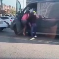 Two woman attempt to steal a amazon van nn broad day light