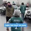 Eagles fans teach em young