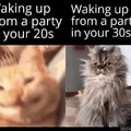 Waking up from a party