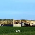 Amish building farm in one day