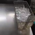 NEVER put ice into a deep fryer.