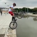 Stunt on a bicycle