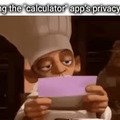 Calculator app's privacy