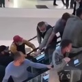 In mother russia, people move the escalator