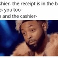 cashier and me moment