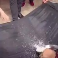 Popping rice with polyester scrim