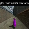 Taylor Swift on her way to wokr