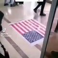 I would never step on another nation's flag. Respect.