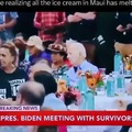 Biden during meeting with the Maui fire survivors