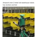 Robots working at Amazon