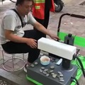 Using a laser to create stone carvings