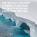 The world's largest iceberg, A23a in the Antarctic, is being hit by erosion from sea waves