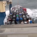 Cars being transported on the deck of a ship