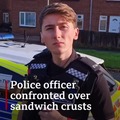 He picked up his crusts after being shouted at by an angry resident