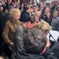Green Day and Jimmy Fallon in a surprise performance on a New York City subway.
