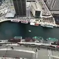 Chicago river dyed green for St Patrick's Day