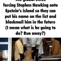 Stephen Hawking on Epstein's island