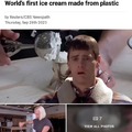 World's first ice cream made from plastic
